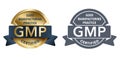 GMP certified badge. Good manufacturing practices