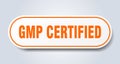 gmp certified sign. rounded isolated button. white sticker Royalty Free Stock Photo