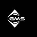 GMS abstract technology logo design on Black background. GMS creative initials letter logo concept