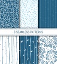 Seamless patterns set. Abstract backgrounds. Royalty Free Stock Photo