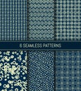 Seamless patterns set. Abstract backgrounds. Royalty Free Stock Photo