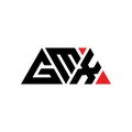 GMX triangle letter logo design with triangle shape. GMX triangle logo design monogram. GMX triangle vector logo template with red Royalty Free Stock Photo