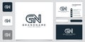 GN or NG letter designs for logo and icons with business card design