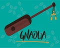 Gnaoua card for Festival of Morocco. Royalty Free Stock Photo