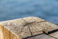 Gnarled wooden beam of an old Fence closeup Royalty Free Stock Photo