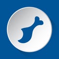 Gnawed chicken leg - blue icon on white button