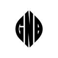 GNB circle letter logo design with circle and ellipse shape. Royalty Free Stock Photo