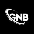 GNB logo. GNB letter. GNB letter logo design. Initials GNB logo linked with circle and uppercase monogram logo. GNB typography for Royalty Free Stock Photo