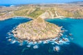 Gnejna and Ghajn Tuffieha bay on Malta island. Aerial view from the height of the coastlinescenic sliffs near the mediterranean