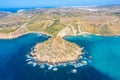 Gnejna and Ghajn Tuffieha bay on Malta island. Aerial view from the height of the coastlinescenic sliffs near the mediterranean