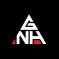 GNH triangle letter logo design with triangle shape. GNH triangle logo design monogram. GNH triangle vector logo template with red Royalty Free Stock Photo