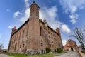 Gniew, Pomeranian Voivodeship Poland - April, 16, 2021: Old Teutonic castle in Central Europe. A large medieval brick building