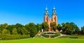 Gothic cathedral of Virgin Mary Assumption and St. Wojciech at Lech Hill in old town historic city center of Gniezno in Poland