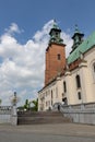 Gniezno, Wielkopolskie / Poland - May, 8, 2019: Cathedral in Gniezno. A historic church in an old city in Central Europe