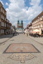 Gniezno, Wielkopolskie Voivodship / Poland - May, 8, 2019: Rynek Polskiego historic city. Place of the birth of a Christian in
