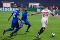 GNK Dinamo Zagreb VS FC Sevilla. Petar STOJANOVIC (37), Hilal SOUDANI (2) and VITOLO (20).