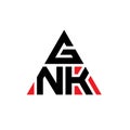 GNK triangle letter logo design with triangle shape. GNK triangle logo design monogram. GNK triangle vector logo template with red Royalty Free Stock Photo