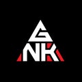 GNK triangle letter logo design with triangle shape. GNK triangle logo design monogram. GNK triangle vector logo template with red Royalty Free Stock Photo