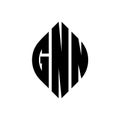 GNN circle letter logo design with circle and ellipse shape. GNN ellipse letters with typographic style. The three initials form a Royalty Free Stock Photo