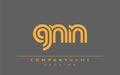 GNN Creative Unique Modern Letter Logo Design Royalty Free Stock Photo