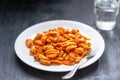 gnocchetti pasta in sausage tomato sauce Royalty Free Stock Photo