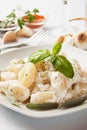 Gnocchi di patata with basilico and cheese sauce Royalty Free Stock Photo