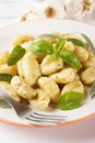 Gnocchi di patata with basilico and pesto Royalty Free Stock Photo