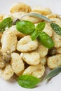 Gnocchi di patata with pesto sauce Royalty Free Stock Photo