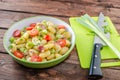 Gnocchi pasta with Black forest ham Royalty Free Stock Photo