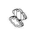 gnocchi pasta isometric icon vector illustration