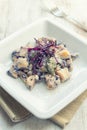 Gnocchi to the red cabbage Royalty Free Stock Photo