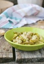 Gnocci with asparagus. Royalty Free Stock Photo