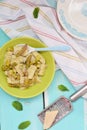 Gnocci with asparagus. Royalty Free Stock Photo