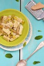 Gnocci with asparagus. Royalty Free Stock Photo