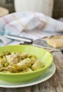 Gnocci with asparagus. Royalty Free Stock Photo