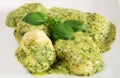 Gnocci in pesto Royalty Free Stock Photo