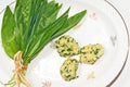 Gnocci with wild garlic Royalty Free Stock Photo
