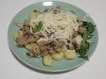 gnochi with mushroom sauce and cheese Royalty Free Stock Photo