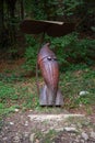Gnome forest. Wooden sculptures, Monte Guglielmo, Brescia, Italy