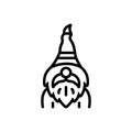 Black line icon for Gnome, dwarf and midget