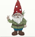 Gnome with marijuana sheet Royalty Free Stock Photo