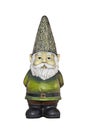 Gnome standing with green shirt and white beard