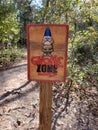 Gnome zone trail marker sign at Starkey Park in Florida