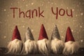 Gnomes, Snowflakes, Text Thank You