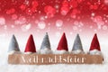Gnomes, Red Background, Bokeh, Stars, Weihnachtsfeier Means Christmas Party Royalty Free Stock Photo