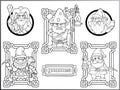 Gnomes, set of vector drawings Royalty Free Stock Photo