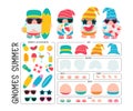 Gnomes Summer. Vector objects for designing gnomes and objects they hold