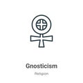 Gnosticism outline vector icon. Thin line black gnosticism icon, flat vector simple element illustration from editable religion