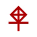 Gnosticism vector icon. Gnosticism red symbol Royalty Free Stock Photo