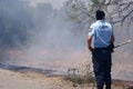 GNR Police in Portugal fighting against the fire
